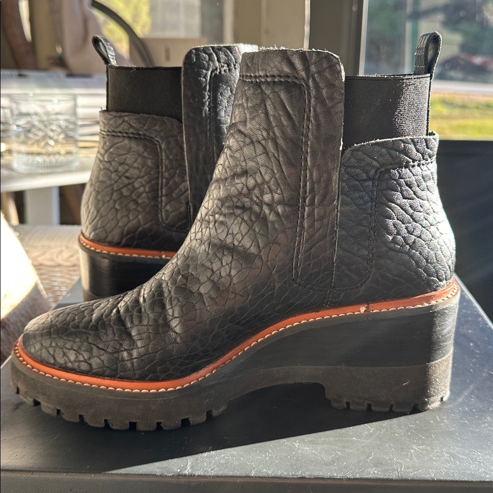 Vince Camuto Black Leather Ankle Boots